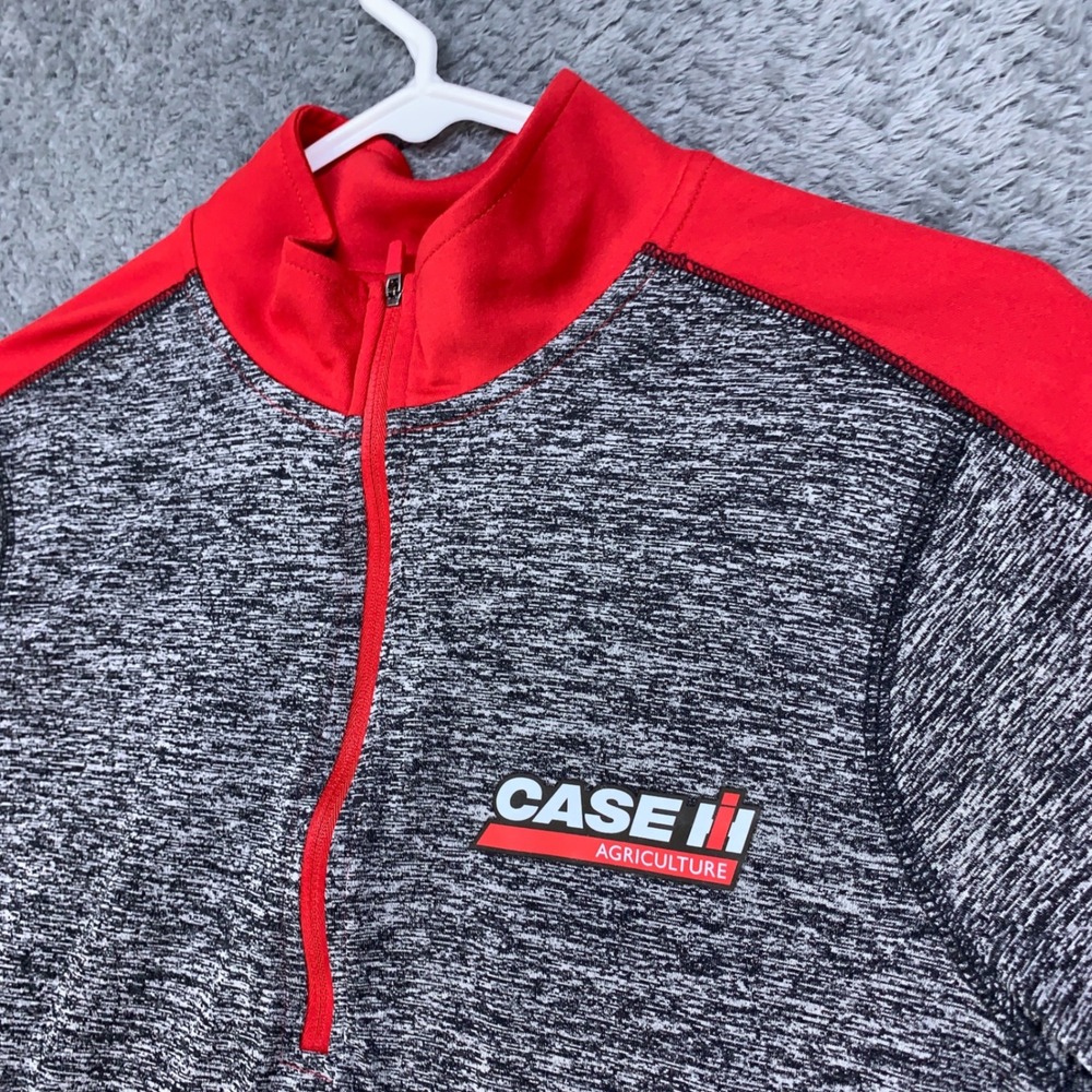 Holloway Pullover Ladies M Grey Red Case IH Agriculture 1/4 Zip Dry-Excel Top